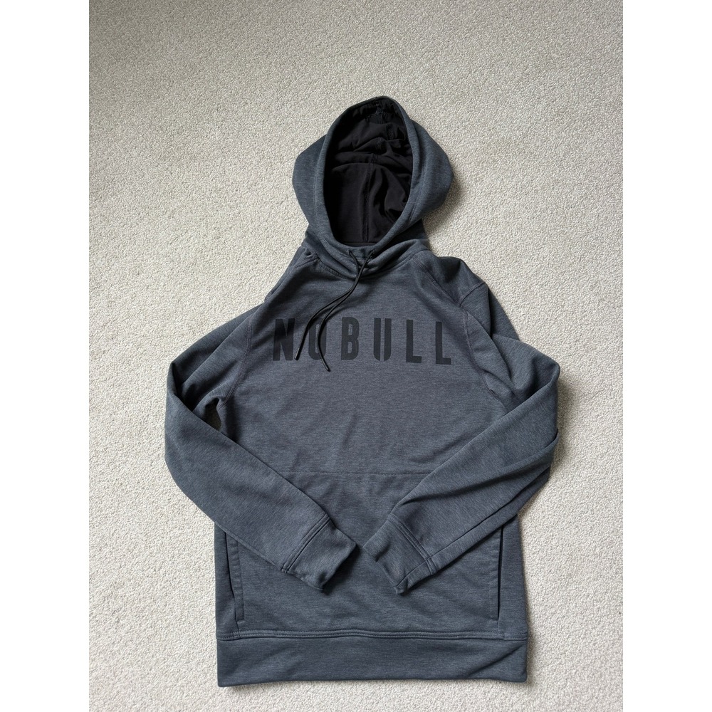 NOBULL‎ Athletic Hoodie Size S Gray Heather Graphic Logo